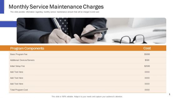 Impeccable Information Technology Facility Monthly Service Maintenance Charges Guidelines PDF