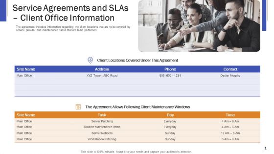 Impeccable Information Technology Facility Service Agreements And Slas Client Office Information Inspiration PDF