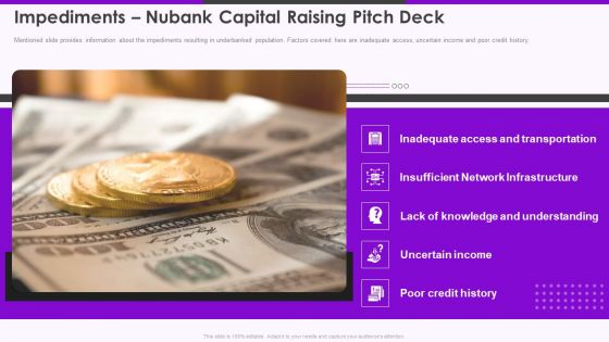 Impediments Nubank Capital Raising Pitch Deck Slide2 Ppt Slides Template PDF