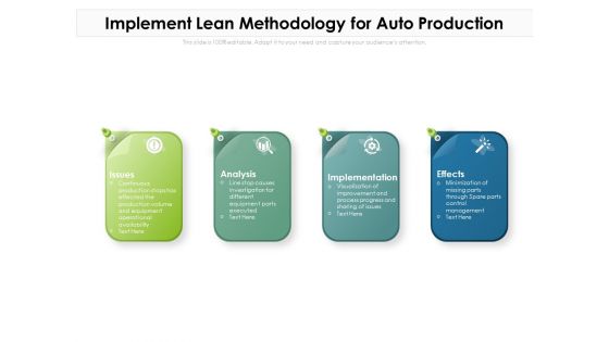 Implement Lean Methodology For Auto Production Ppt PowerPoint Presentation Slides Layout Ideas PDF