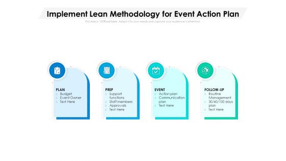 Implement Lean Methodology For Event Action Plan Ppt PowerPoint Presentation Gallery Rules PDF Implement Lean Methodology For Event Action Plan Ppt PowerPoint Presentation Gallery Rules PDF