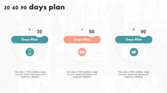 Implementation Of An Effective Retail Center Advertising Plan 30 60 90 Days Plan Slides PDF