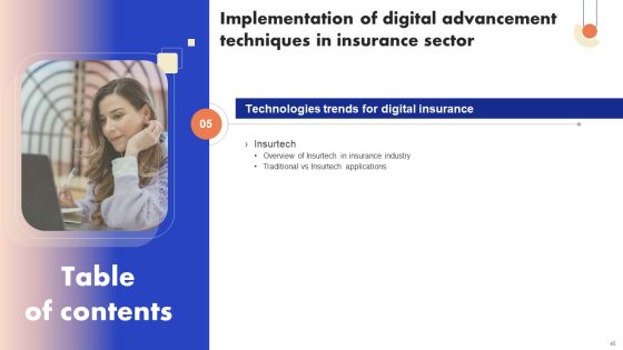 Implementation Of Digital Advancement Techniques In Insurance Sector Ppt PowerPoint Presentation Complete Deck With Slides Slide45