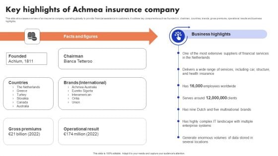 Implementation Of Digital Advancement Techniques Key Highlights Of Achmea Introduction PDF