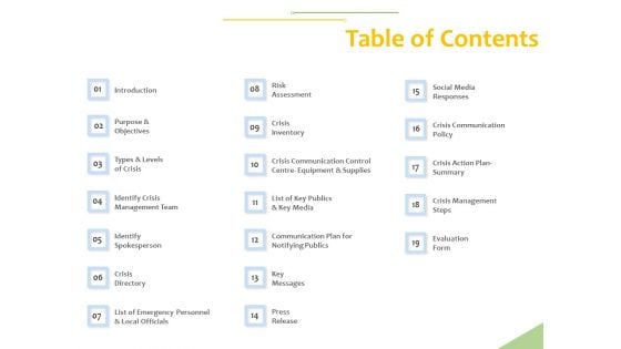 Implementation Of Risk Mitigation Strategies Within A Firm Table Of Contents Ppt Infographics Graphic Tips PDF