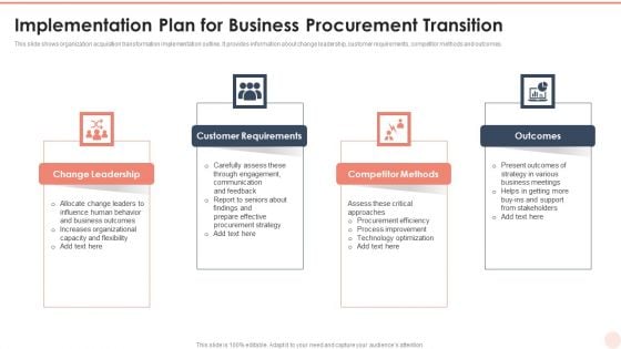 Implementation Plan For Business Procurement Transition Brochure PDF