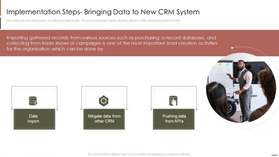 Implementation Steps Bringing Data To New CRM System Guidelines PDF