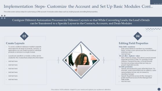 Implementation Steps Customize The Account And Set Up Basic Modules Formats PDF