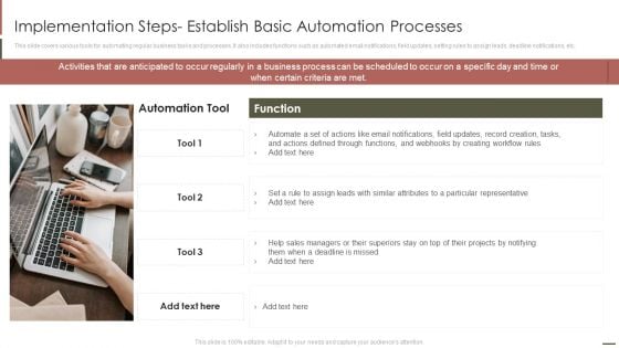 Implementation Steps Establish Basic Automation Processes Elements PDF