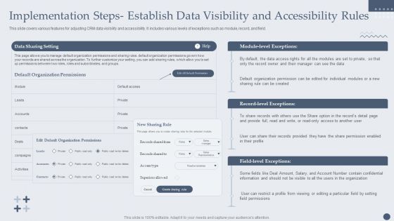 Implementation Steps Establish Data Visibility And Accessibility Rules Designs PDF
