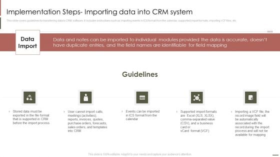 Implementation Steps Importing Data Into CRM System Guidelines PDF