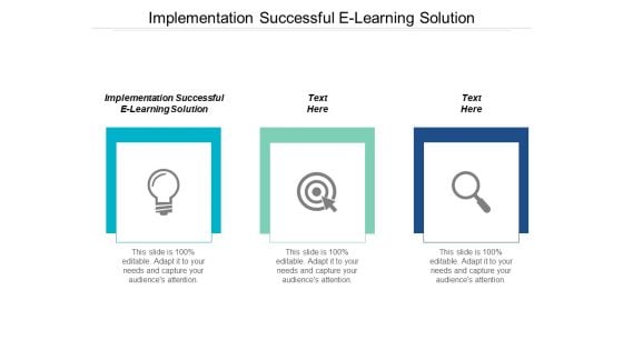 Implementation Successful E Learning Solution Ppt PowerPoint Presentation Portfolio Guidelines Cpb