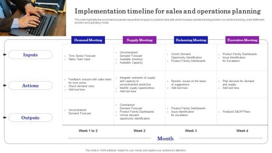 Implementation Timeline For Sales And Operations Planning Microsoft PDF