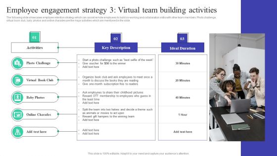 Implementing Adaptive Work Arrangements Employee Engagement Strategy 3 Virtual Team Building Activities Sample PDF