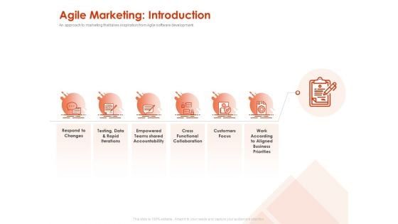 Implementing Agile Marketing In Your Organization Agile Marketing Introduction Ppt Icon Example File PDF