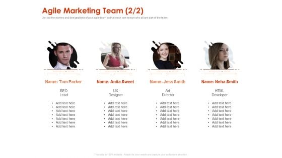 Implementing Agile Marketing In Your Organization Agile Marketing Team Lead Ppt Outline Icons PDF