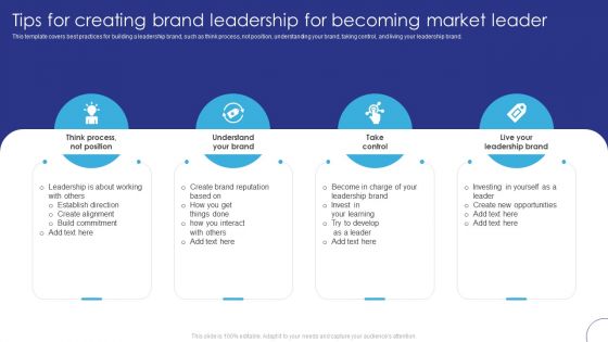 Implementing Brand Leadership Tips For Creating Brand Leadership For Becoming Icons PDF