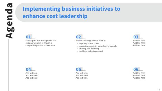 Implementing Business Initiatives To Enhance Cost Leadership Ppt PowerPoint Presentation Complete Deck With Slides Slide02
