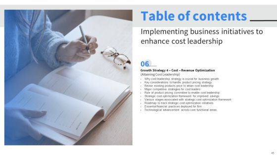 Implementing Business Initiatives To Enhance Cost Leadership Ppt PowerPoint Presentation Complete Deck With Slides Slide45