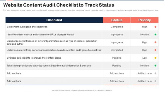 Implementing Content Marketing Plan To Nurture Leads Website Content Audit Checklist Microsoft PDF