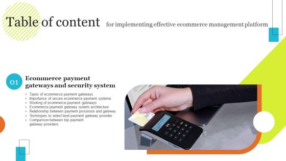 Implementing Effective Ecommerce Management Platform Table Of Content Ideas PDF Implementing Effective Ecommerce Management Platform Table Of Content Ideas PDF