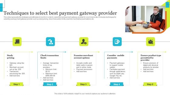 Implementing Effective Ecommerce Managemnet Platform Techniques To Select Best Payment Gateway Provider Introduction PDF