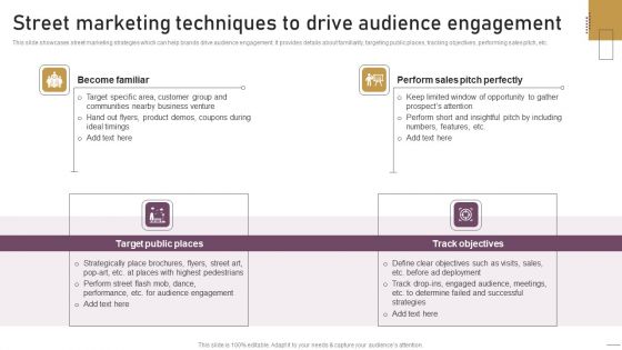 Implementing Experimental Marketing Street Marketing Techniques To Drive Audience Engagement Microsoft PDF