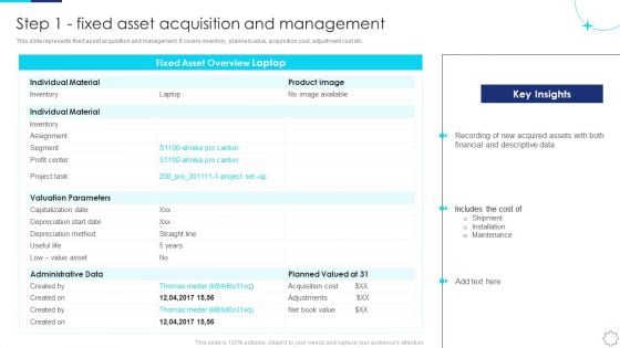 Implementing Fixed Asset Management Step 1 Fixed Asset Acquisition And Management Information PDF