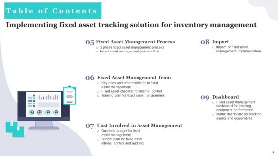 Implementing Fixed Asset Tracking Solution For Inventory Management Ppt PowerPoint Presentation Complete Deck With Slides