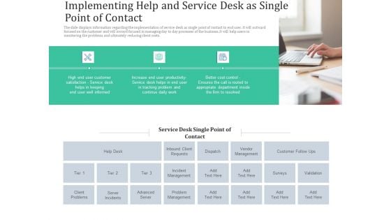 Implementing Help And Service Desk As Single Point Of Contact Brochure PDF