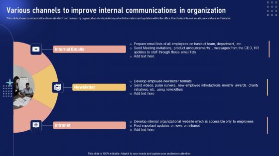 Implementing Internal Marketing Various Channels To Improve Internal Communications Microsoft PDF