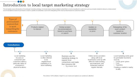 Implementing Marketing Strategies Introduction To Local Target Marketing Strategy Inspiration PDF