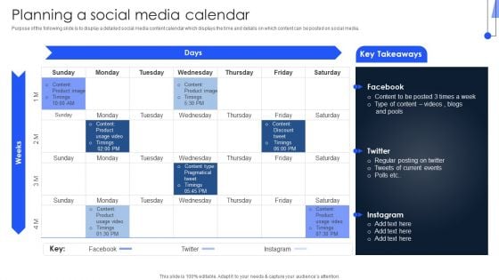 Implementing Marketing Strategies Planning A Social Media Calendar Inspiration PDF