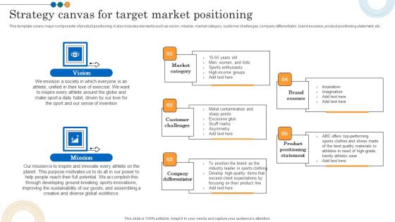 Implementing Marketing Strategies Strategy Canvas For Target Market Positioning Microsoft PDF