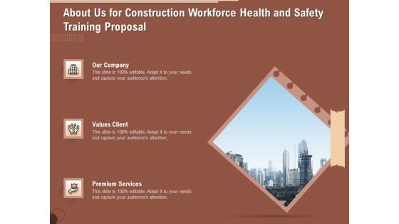 Implementing Safety Construction About Us For Construction Workforce Health And Safety Training Proposal Guidelines PDF