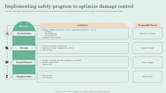 Implementing Safety Program To Optimize Damage Control Ideas PDF Implementing Safety Program To Optimize Damage Control Ideas PDF