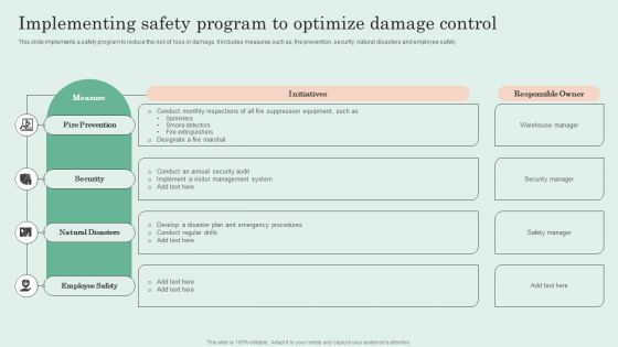 Implementing Safety Program To Optimize Damage Control Ideas PDF