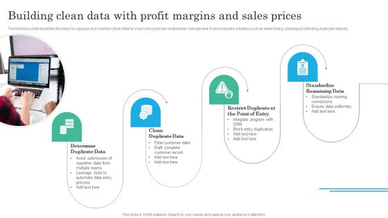 Implementing Sales Volatility Management Techniques Building Clean Data With Profit Margins And Sales Topics PDF