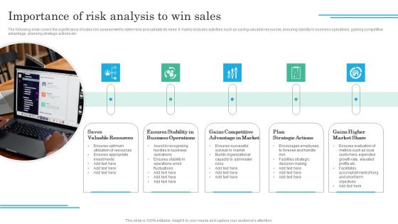 Implementing Sales Volatility Management Techniques Importance Of Risk Analysis To Win Sales Graphics PDF