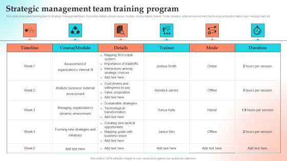 Implementing Strategies To Gain Competitive Advantage Strategic Management Team Training Program Microsoft PDF