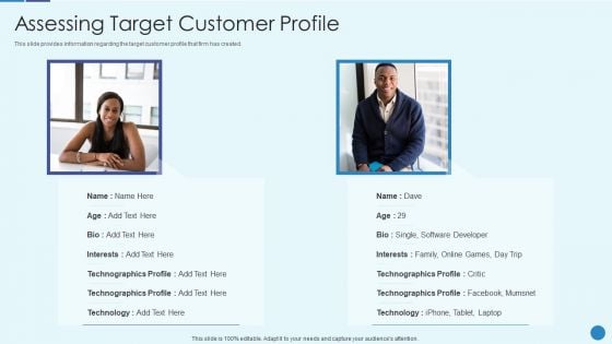 Implementing Successful Strategic Marketing Plan To Increase ROI Assessing Target Customer Profile Diagrams PDF