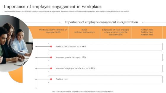 Implementing Techniques To Improve Employee Involvement Importance Of Employee Engagement In Workplace Themes PDF