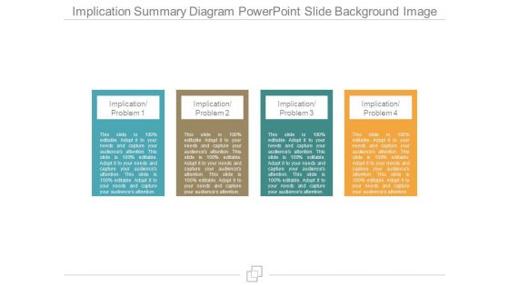 Implication Summary Diagram Powerpoint Slide Background Image