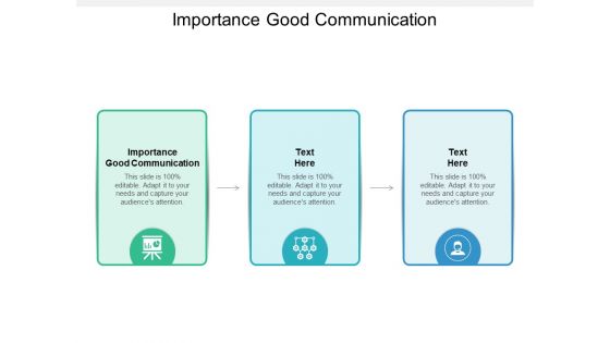 Importance Good Communication Ppt PowerPoint Presentation Slides Designs Download Cpb