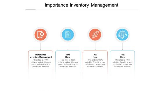 Importance Inventory Management Ppt PowerPoint Presentation Icon Slide Portrait Cpb