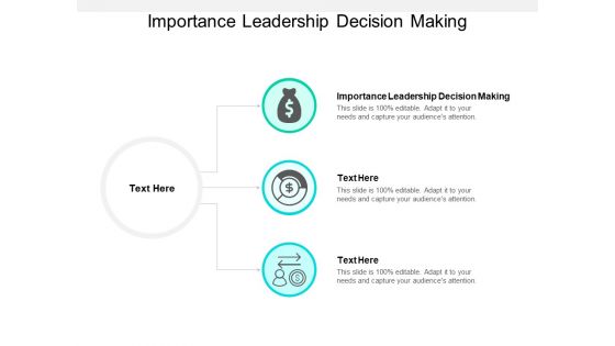 Importance Leadership Decision Making Ppt PowerPoint Presentation Slides Demonstration Cpb
