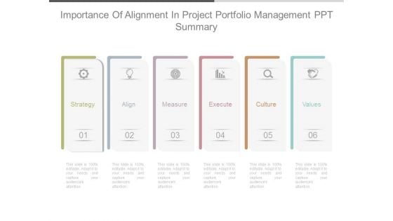 Importance Of Alignment In Project Portfolio Management Ppt Summary