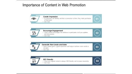 Importance Of Content In Web Promotion Ppt PowerPoint Presentation File Grid