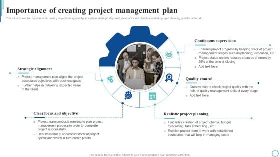 Importance Of Creating Project Management Plan Strategies To Enhance Project Lifecycle Clipart PDF