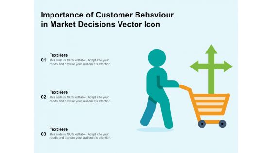 Importance Of Customer Behaviour In Market Decisions Vector Icon Ppt PowerPoint Presentation Gallery Visual Aids PDF